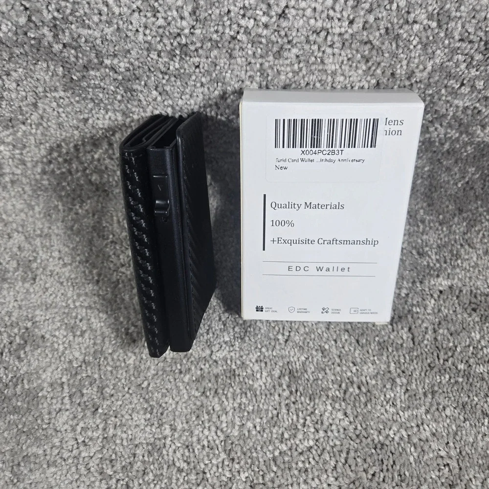 Furid EDC Wallet Black Carbon Fiber Pop Up‎ Card Holder Mens OS